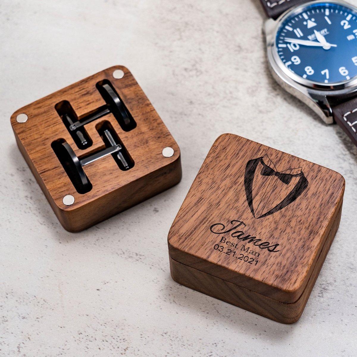 Unique Personalized Classic Cufflinks & Keepsake Box Customized cufflinks Gifts for Men by Groovy Guy