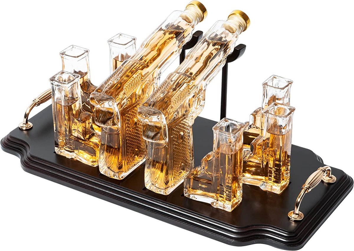 Unique Personalized The Gunslinger Whiskey Set Customized Decanter Set Gifts for Men by Groovy Guy