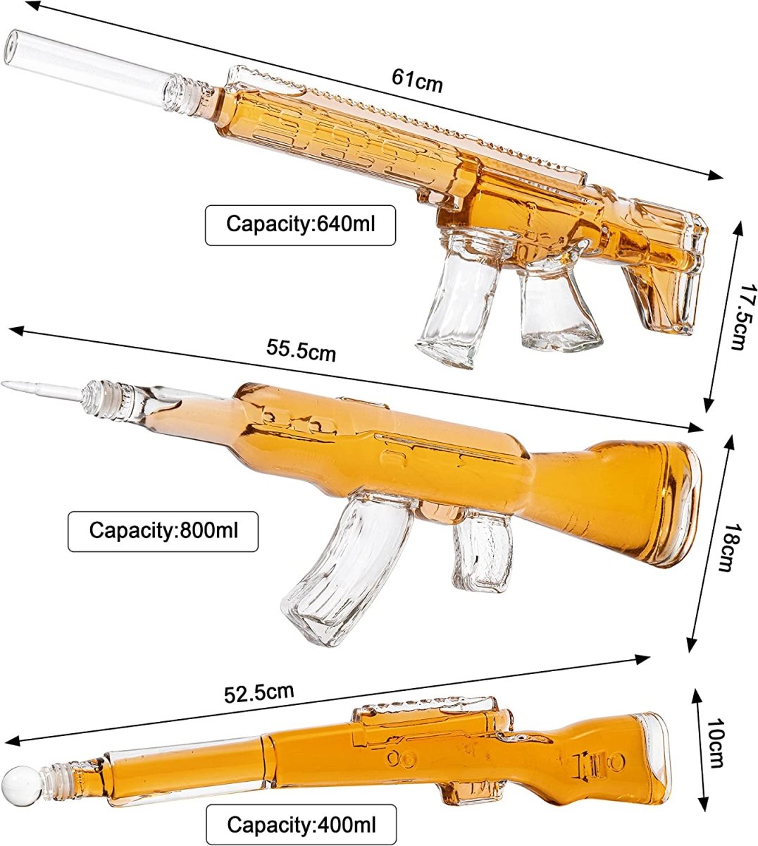 Unique Personalized 3 Gun Whiskey Decanters Set Customized Decanter Set Gifts for Men by Groovy Guy