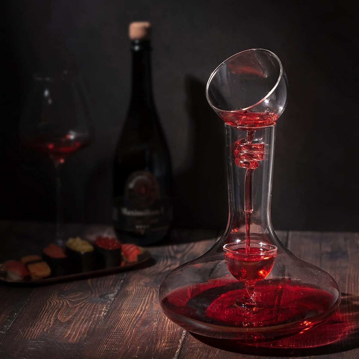 Unique Personalized Wine Tower Decanting & Aerator Set Customized Decanter Gifts for Men by Groovy Guy