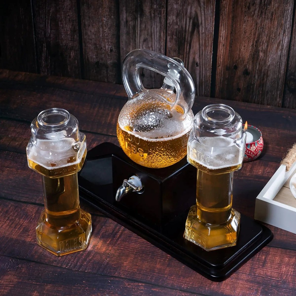 Unique Personalized Kettlebell Decanter Set Customized Decanter Set Gifts for Men by Groovy Guy