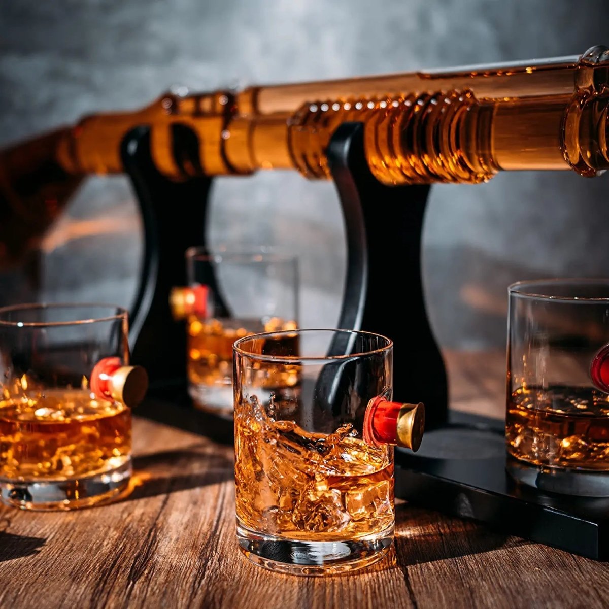 Unique Personalized Shotgun Whiskey Decanter Set Customized Gifts for Men by Groovy Guy
