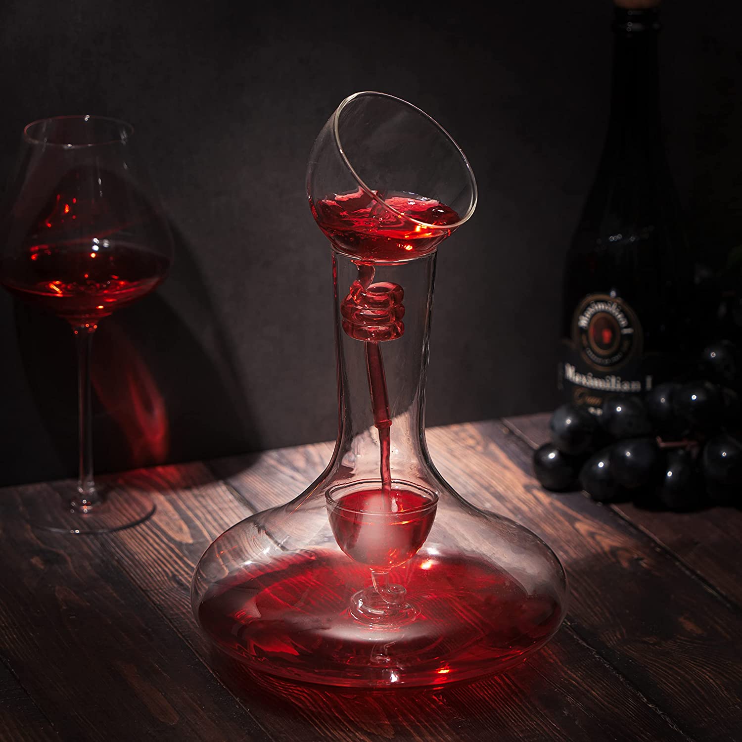 Unique Personalized Wine Tower Decanting & Aerator Set Customized Decanter Gifts for Men by Groovy Guy