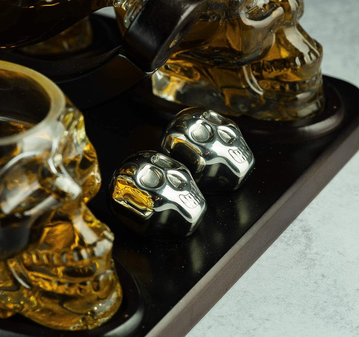 Unique Personalized Large Skull Face Decanter Set Customized Decanter Set Gifts for Men by Groovy Guy