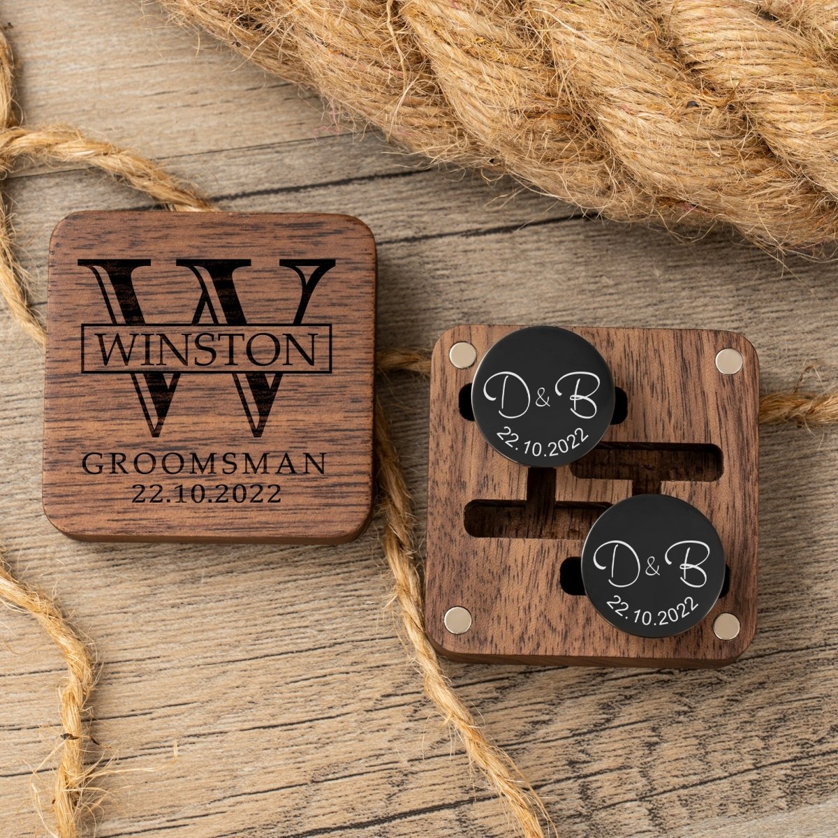 Unique Personalized Classic Cufflinks & Keepsake Box Customized cufflinks Gifts for Men by Groovy Guy