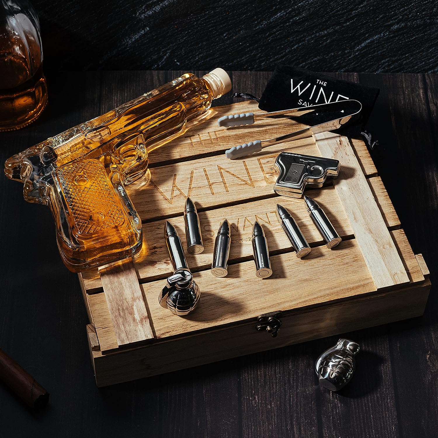 Pistol Whiskey Decanter Set