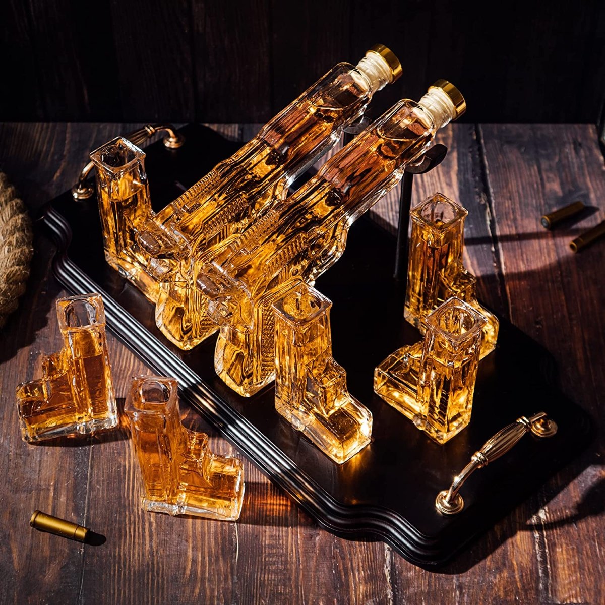 Unique Personalized The Gunslinger Whiskey Set Customized Decanter Set Gifts for Men by Groovy Guy