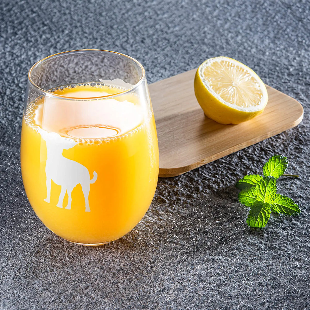 Unique Personalized Chihuahua Stemless Wine Glasses Set Customized Wine Glass Gifts for Men by Groovy Guy