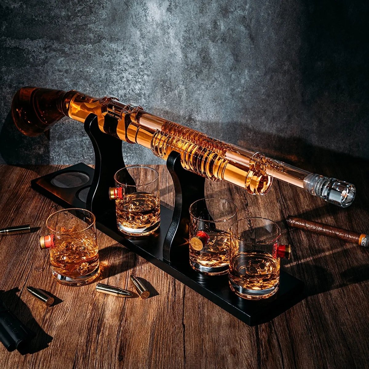 Pistol Whiskey Liquor Gun Decanter & Pistol Shot Glasses Set Drink Gifts  for Men