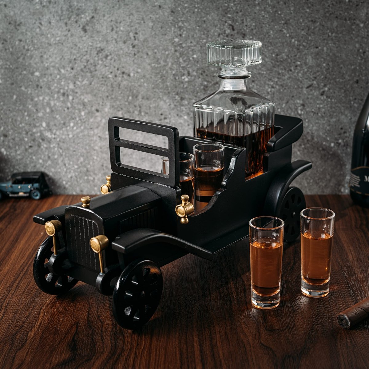 Unique Personalized Model T Decanter Set Customized Gifts for Men by Groovy Guy