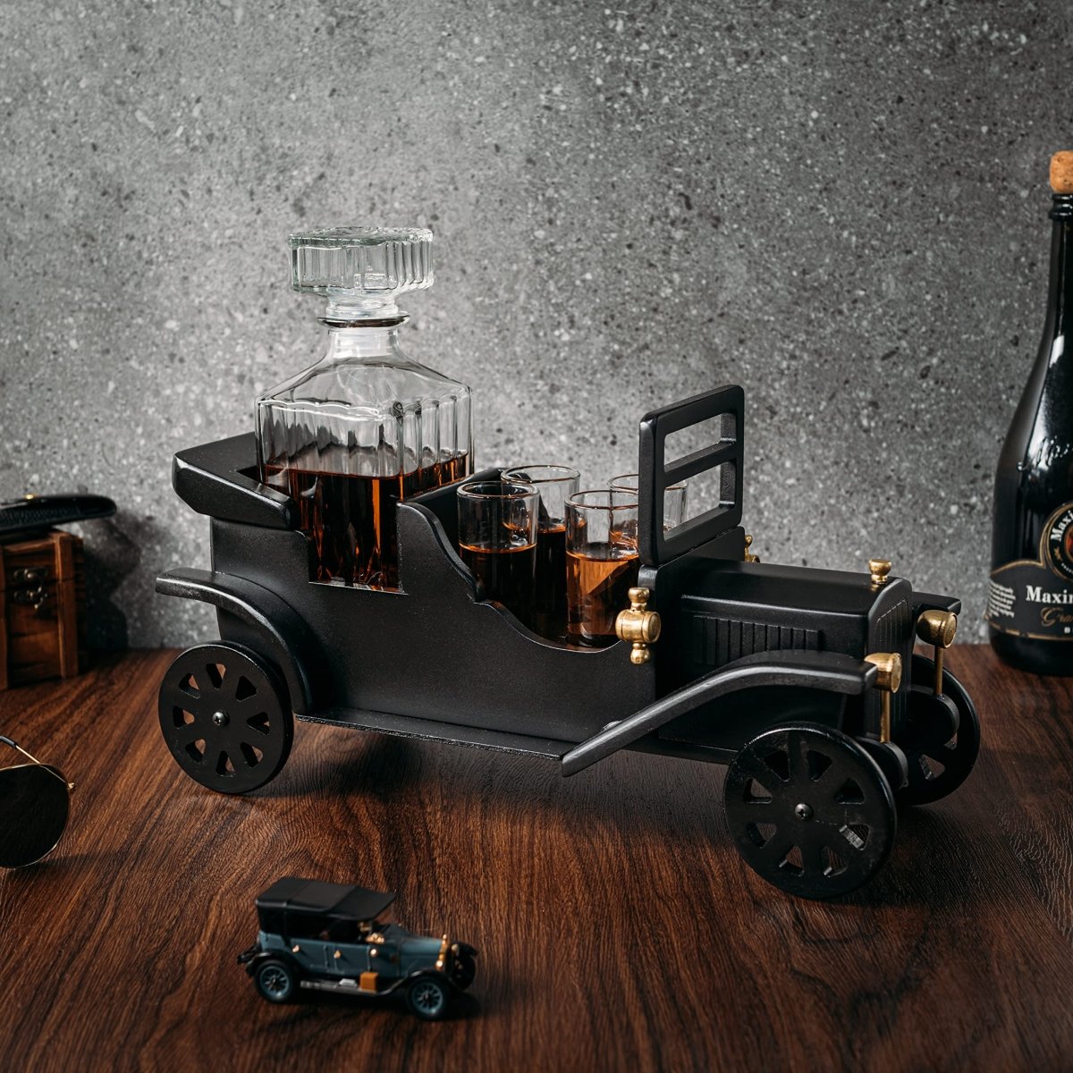 Unique Personalized Model T Decanter Set Customized Gifts for Men by Groovy Guy
