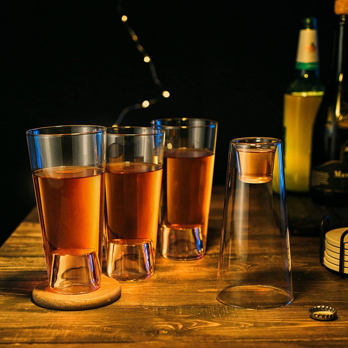Upside Down Pint Glass with Shot Glass