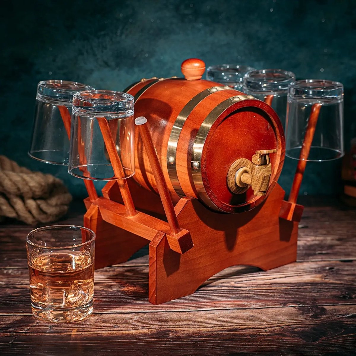 Unique Personalized Barrel Decanter Set Customized Whiskey Gifts for Men by Groovy Guy