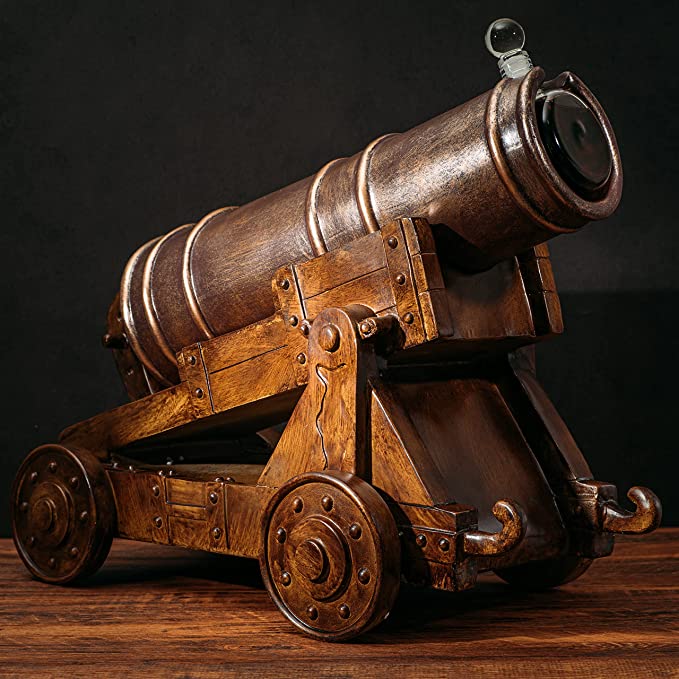 Unique Personalized Cannon Wine & Whiskey Decanter Set Customized Decanter Gifts for Men by Groovy Guy