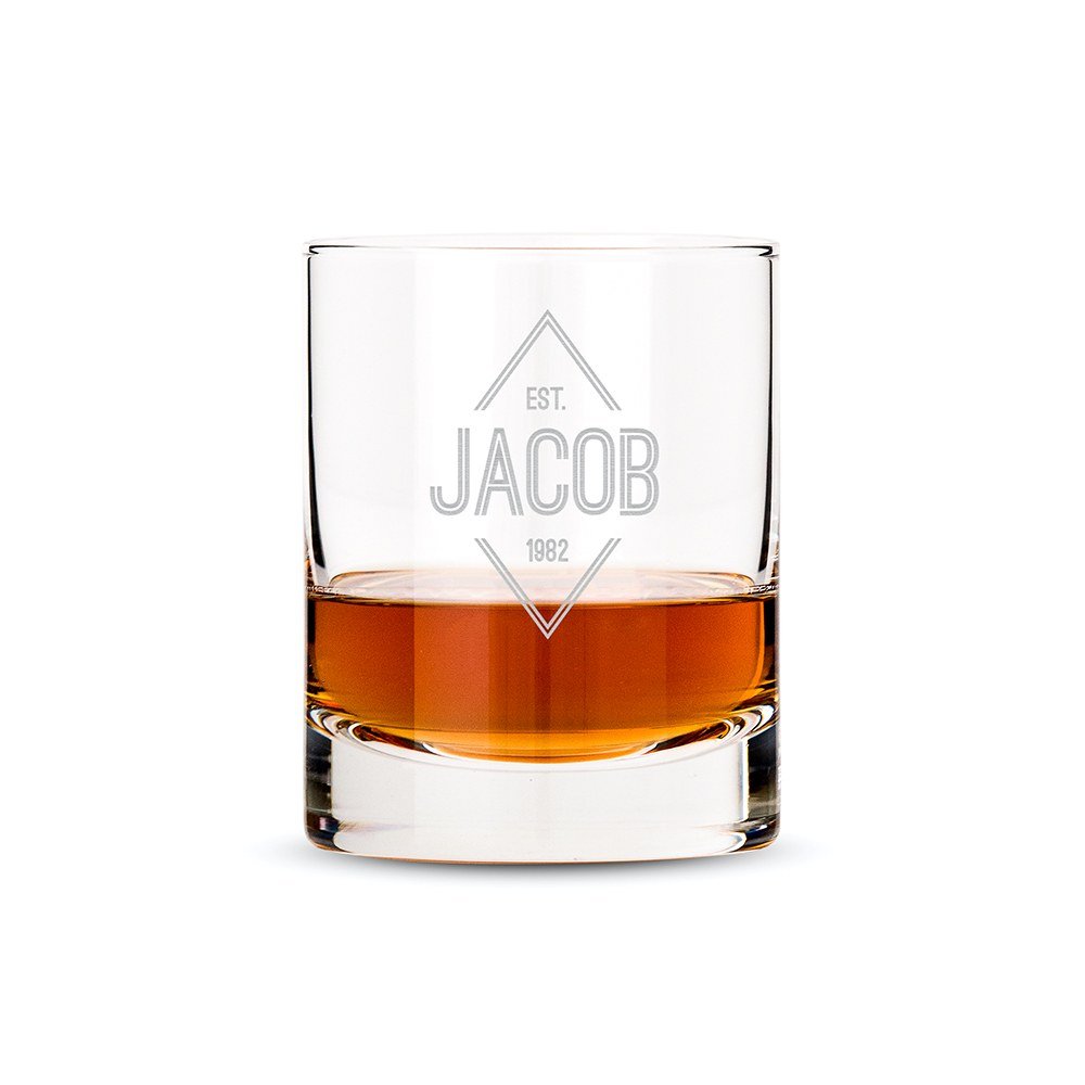 Unique Personalized Personalized Distinguished Drinker Whiskey Glass Customized Whiskey Glass Gifts for Men by Groovy Guy