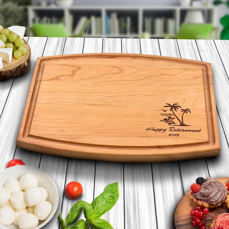 Unique Personalized Custom Retirement Cutting Board Customized cutting boards Gifts for Men by Groovy Guy