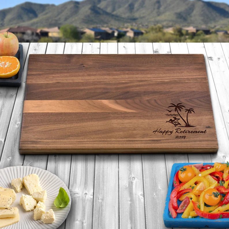Unique Personalized Custom Retirement Cutting Board Customized cutting boards Gifts for Men by Groovy Guy
