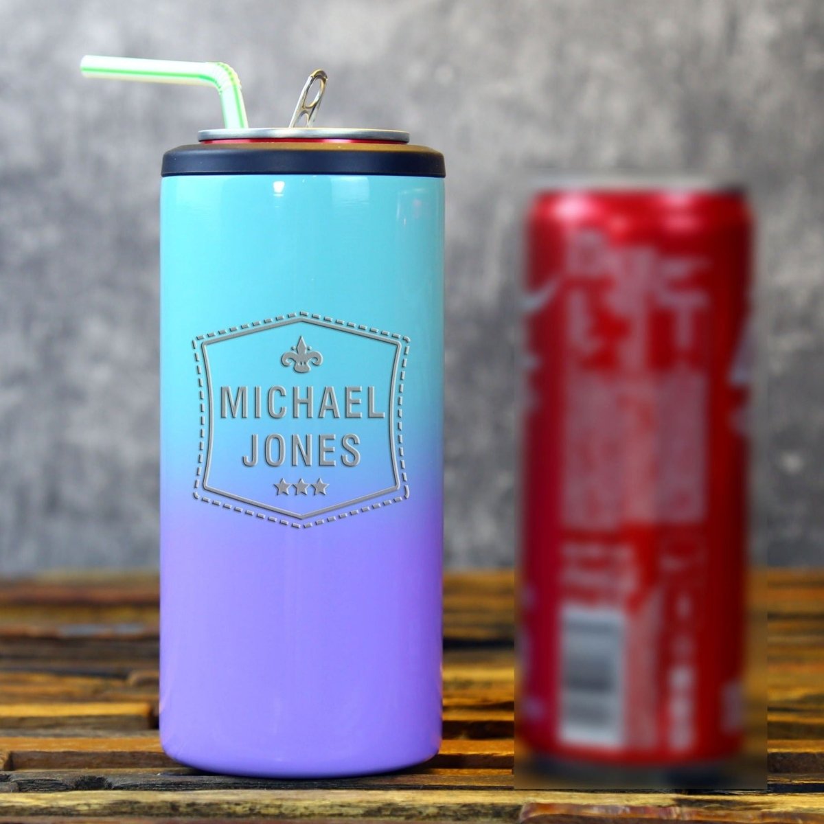 Teal Insulated Slim Can Koozies - Customized with YOUR design!