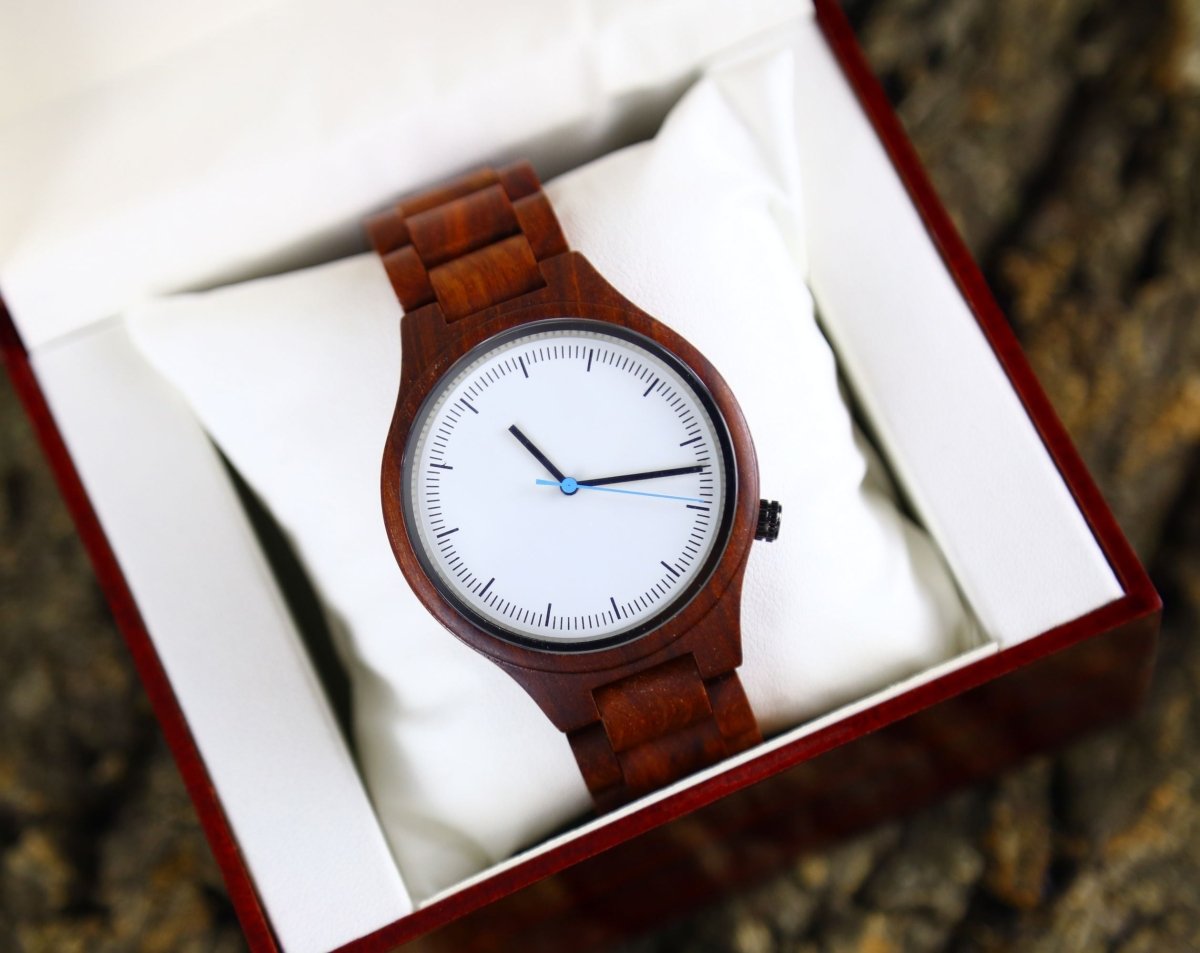 Unique Personalized Personalized Rose Wood Watch Customized Watches Gifts for Men by Groovy Guy