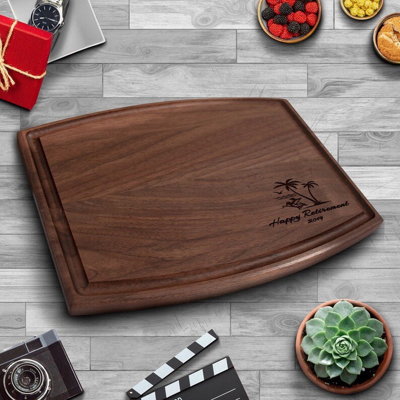 Unique Personalized Custom Retirement Cutting Board Customized cutting boards Gifts for Men by Groovy Guy