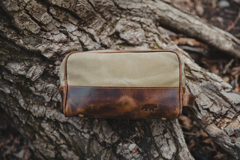 Unique Personalized Canvas Dopp Bag Customized Toiletry Bag Gifts for Men by Groovy Guy