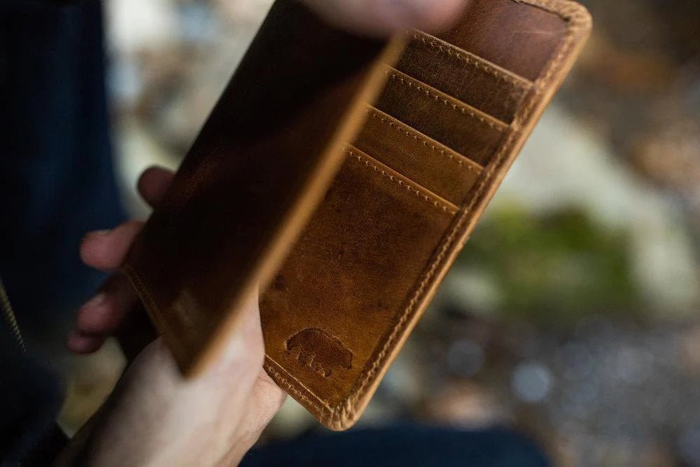 Unique Personalized Buffalo Leather Passport Wallet Customized Gifts for Men by Groovy Guy