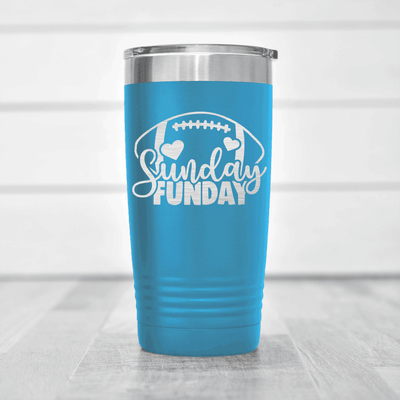 Light Blue football tumbler A Day Of Rest And Touchdowns