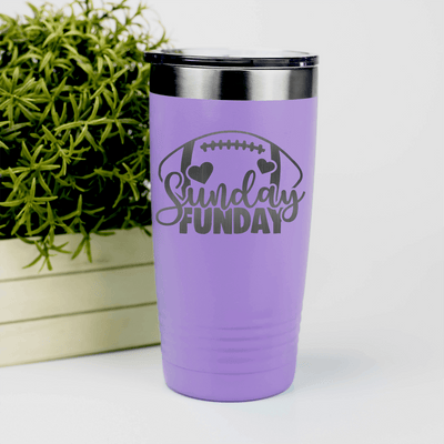 Light Purple football tumbler A Day Of Rest And Touchdowns