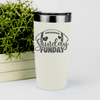 White football tumbler A Day Of Rest And Touchdowns