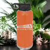 Orange Fathers Day Water Bottle With A Mans Glitter Design
