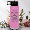 Light Purple Fathers Day Water Bottle With Accomplished Best Dad Design