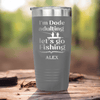 Grey Fishing Tumbler With Adulting Is Over Design