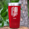 Red Veteran Tumbler With All American Marine Corps Design