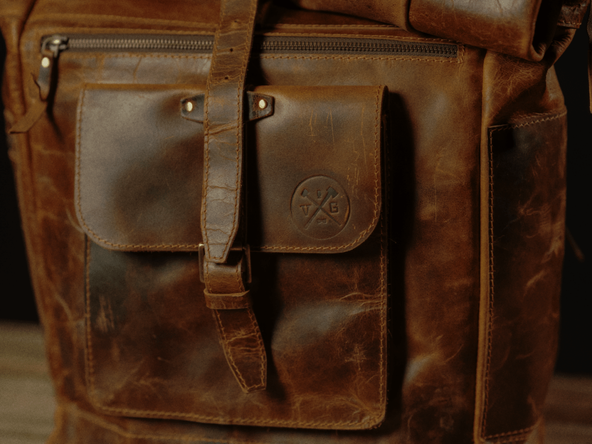 Unique Personalized Buffalo Leather Backpack Customized Gifts for Men by Groovy Guy