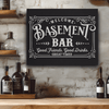 Black Silver Leather Wall Decor With Basement Bar Design