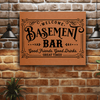 Rawhide Leather Wall Decor With Basement Bar Design