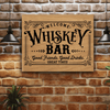 Bamboo Leather Wall Decor With Basement Whiskey Bar Design