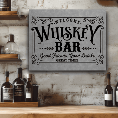 Grey Leather Wall Decor With Basement Whiskey Bar Design