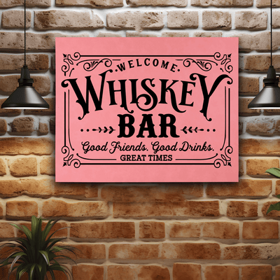Pink Leather Wall Decor With Basement Whiskey Bar Design