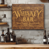 Rustic Gold Leather Wall Decor With Basement Whiskey Bar Design