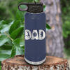 Navy Basketball Water Bottle With Basketball Dads Statement Design