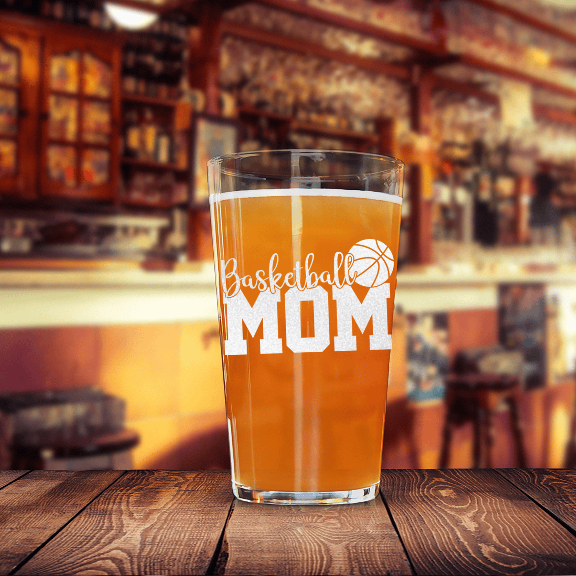 Basketball Mom in Words Pint Glass