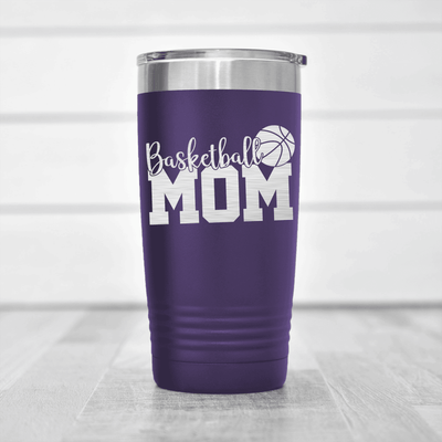 Purple basketball tumbler Basketball Mom in Words
