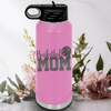 Light Purple Basketball Water Bottle With Basketball Mom In Words Design