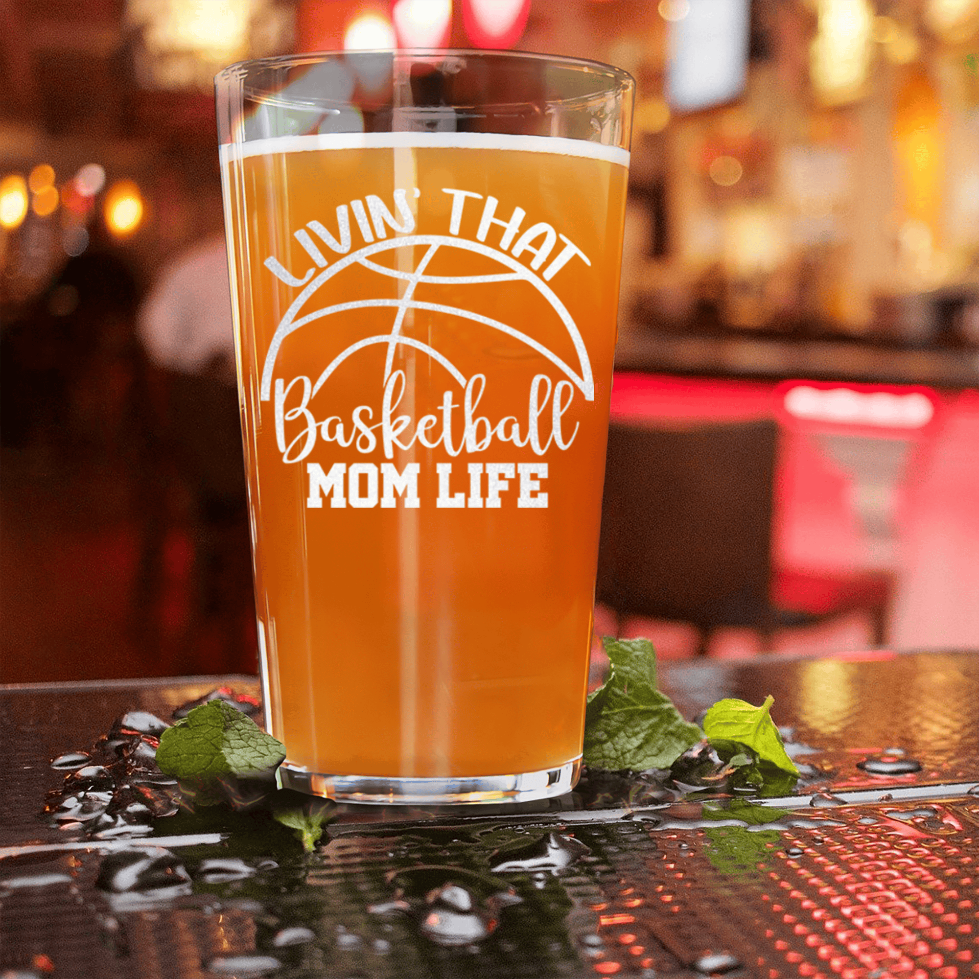 Basketball Moms Daily Grind Pint Glass