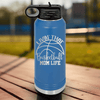 Blue Basketball Water Bottle With Basketball Moms Daily Grind Design