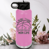 Light Purple Basketball Water Bottle With Basketball Moms Daily Grind Design
