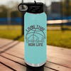 Teal Basketball Water Bottle With Basketball Moms Daily Grind Design