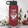 Maroon Fathers Day Water Bottle With Bearded Dad Club Design