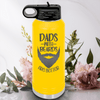 Yellow Fathers Day Water Bottle With Bearded Dad Club Design